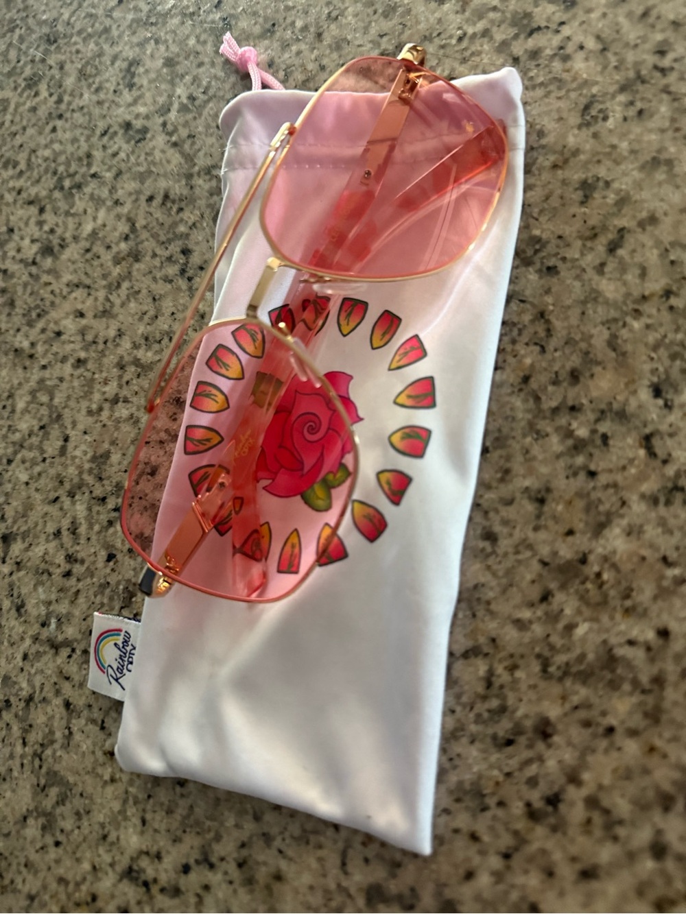 Rainbow OPIX White Pouch with Multicolor Logo